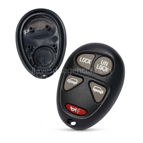 Carcasa control remoto 4 botones con membrana impermeable y 2 puertas laterales corredizas para Chevrolet Uplander Montana Venture minivans GM, carcasa hueca sin componentes electrónicos, protege ranuras botoneras contra agua lluvia