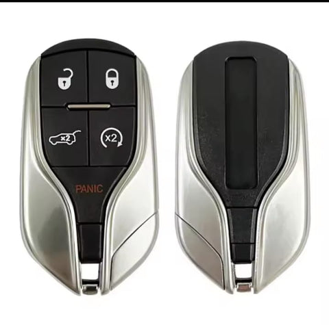 Carcasa de repuesto llave inteligente 5 botones CS086008 con arranque remoto y cajuela sistema sin llave keyless para Maserati Quattroporte Ghibli Jeep Dodge, compatible múltiples modelos