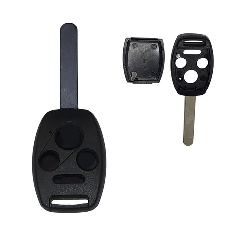 Carcasa reforzada de reemplazo para llave Honda CR-V, Accord, Civic, Pilot, Fit, Odyssey, diseño de 4 botones con cajuela, plástico de calibre grueso superior, base vulcanizada donde se sujeta la llave para mayor agarre y resistencia