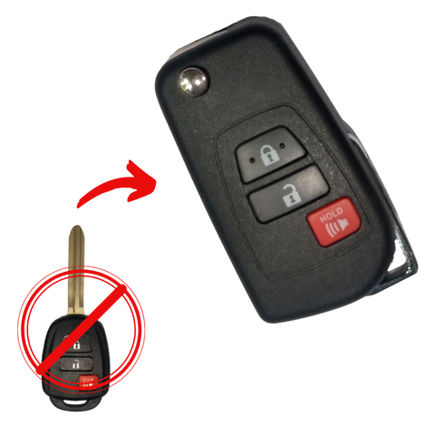 llave carcasa para Toyota Abatible Yaris Tundra Sequoia Corolla  Rav4 Corolla Camry o Highlander convertida 260047