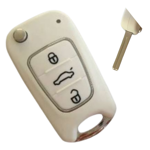 Carcasa de Llave Premium Hyundai Accent / Verna / Attitude 2012-2014 - Blanca (Hueca)