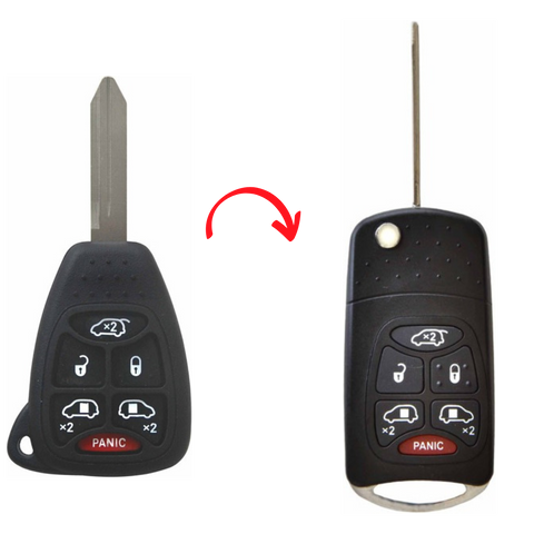 Llave de Encendido y Control Remoto para Chrysler Town & Country (2004-2007) y Dodge Caravan/Grand Caravan (2004-2007)