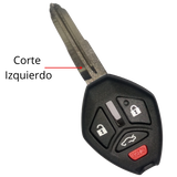 Carcasa de Llave para Mitsubishi: Lancer (2006-2016), Eclipse, Endeavor y Galant (2006-2012) - 4 Botones, Corte Derecho