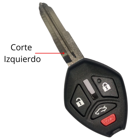 Carcasa de Llave para Mitsubishi: Lancer (2006-2016), Eclipse, Endeavor y Galant (2006-2012) - 4 Botones, Corte Derecho