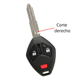 Carcasa de Llave Fija Mitsubishi con 2 Botones + Pánico: Corte Derecho