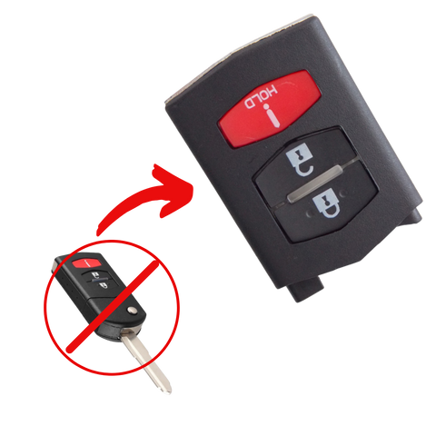 Carcasa de Llave Mazda 2, 3, 5, 6, CX-7, CX-9 (2 o 3 Botones) - Repuesto Premium