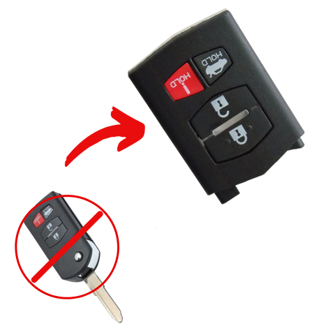 Carcasa de Llave con 4 Botones y Cajuela para Mazda - Compatible con CX-5, Mazda 3, 6, MX-5 y más (modelos 2008-2013)