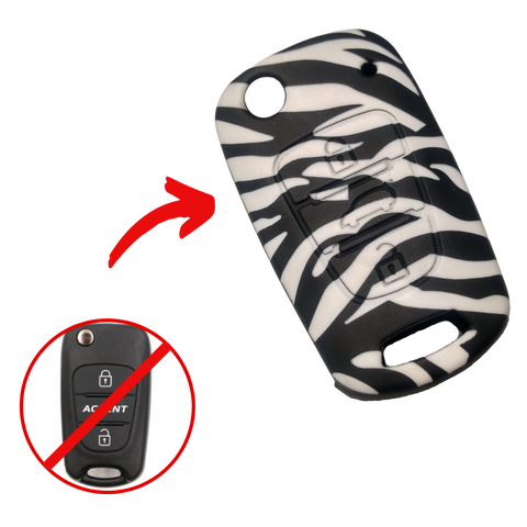 Silicón protector funda de llave Hyundai  Kia animal print cebra