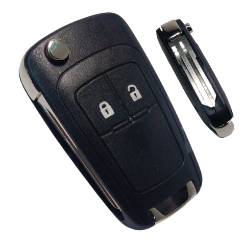 Carcasa llave abatible Chevrolet Trax y S10 2012-2018 - Con/sin botón pánico y cajuela, repuesto compatible