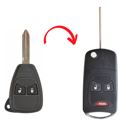 Carcasa llave navaja para Dodge Durango, Ram y Dakota - Repuesto de reemplazo compatible con control remoto - Carcasa de plástico resistente para llave plegable