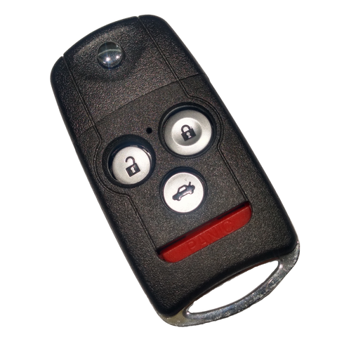 Carcasa tipo navaja abatible flip para llave Acura TL, TSX, MDX, RDX, ZDX y Honda Civic, Accord, Odyssey, CR-V 2009-2014, diseño de 4 botones con cajuela, llave abatible, base de metal premium