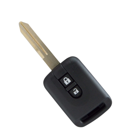 Carcasa de reemplazo para llave Nissan y Renault con 2 botones abrir cerrar, compatible con Elgrand, X-Trail, Qashqai, Navara, Micra, Note, NV200, Scala, Almera, material ABS negro mate, repuesto de calidad premium
