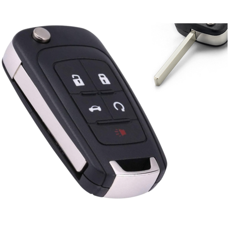 Carcasa tipo llavero 5 botones para Chevrolet Camaro, Malibu, Equinox, GMC, Buick - Vista clásica con arrancador y cajuela
