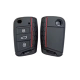 Funda protectora de silicón para llave Volkswagen Jetta, Golf 7, Polo, T-Cross, Skoda, Seat León y Ateca, protección completa contra golpes y rayones
