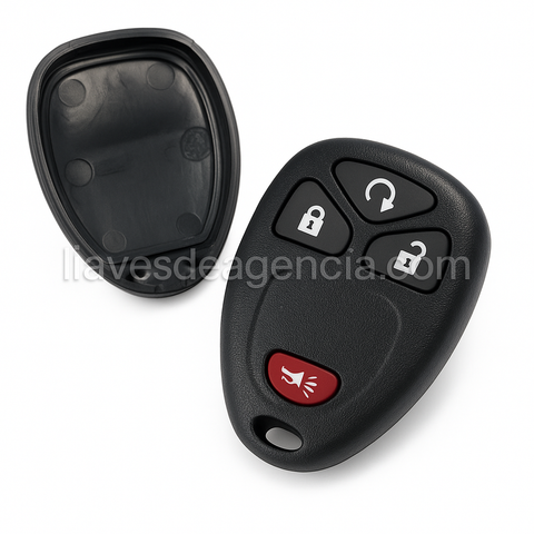 Carcasa de repuesto control remoto 4 botones para Chevrolet Silverado HHR Colorado Buick GMC Canyon Pontiac Rendezvous Hummer H3 2006-2011, compatible múltiples marcas GM, carcasa hueca sin componentes electrónicos ni batería