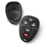 Carcasa control remoto 5 botones con membrana impermeable arranque remoto y cajuela con base batería tapa trasera para Chevrolet Malibu Cobalt Buick LaCrosse Saturn Pontiac 2004-2013, carcasa hueca sin componentes electrónicos, protege ranuras botoneras contra agua