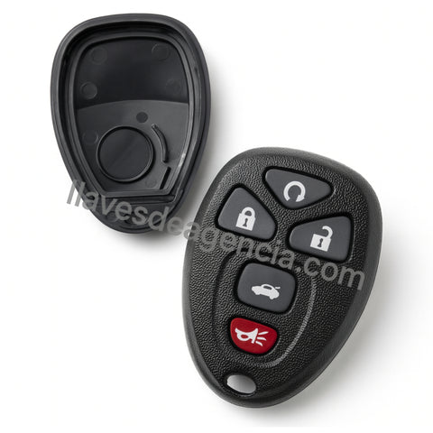 Carcasa control remoto 5 botones con membrana impermeable arranque remoto y cajuela con base batería tapa trasera para Chevrolet Malibu Cobalt Buick LaCrosse Saturn Pontiac 2004-2013, carcasa hueca sin componentes electrónicos, protege ranuras botoneras contra agua