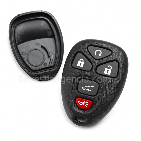 Carcasa control remoto GM 5 botones Tahoe Traverse Avalanche Acadia Yukon Cadillac Buick Saturn Outlook arranque remoto
