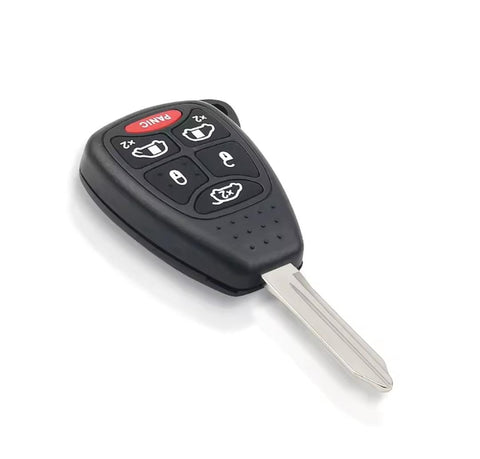 Carcasa hueca de repuesto para llave con chip transponder Chrysler Sebring PT Cruiser Pacifica Dodge Caravan Avenger Jeep Commander Cherokee Wrangler Patriot Compass 2004-2014, incluye lámina virgen y cavidad para chip, sin componentes electrónicos