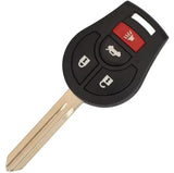 Carcasa de repuesto para llave Nissan con 4 botones incluyendo botón de cajuela, compatible con Sentra, Altima, Rogue, Maxima, Patrol, Navara, Micra, Juke, March, Qashqai, Tiida, X-Trail, color negro con botonera incluida