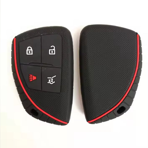 Funda protectora de silicón negro antiderrapante para llave Chevrolet Silverado, GMC Yukon, Buick Envision, Cadillac CT4 CT5 2020-2025, diseño de 4 botones, resistente a altas temperaturas