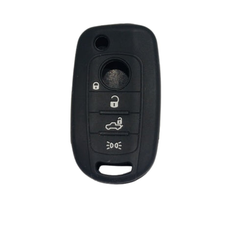 Funda protectora de silicón antideslizante para llave abatible Fiat Toro Tipo Doblo Argo 500X Chrysler Dodge Neon 4 botones, resistente al agua y altas temperaturas, colores intensos para fácil localización
