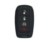 Funda protectora de silicón antideslizante color negro para llave Dodge Ram 1500 2500 TRX y Jeep Liberty 4 botones 2020 2021 2022, resistente al agua y altas temperaturas, ajuste preciso