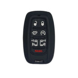 Funda protectora de silicón antideslizante color negro para llave inteligente de proximidad Chrysler Pacifica Dodge Voyager 7 botones con controles de puertas laterales corredizas arranque remoto y cajuela 2017 2018 2019 2020 2021 2022, resistente al agua y altas temperaturas