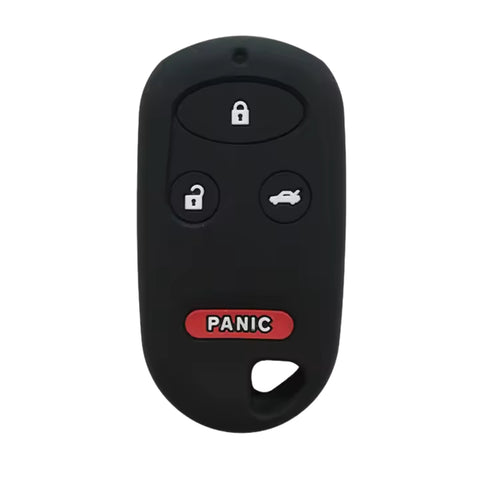 Funda protectora de silicón negro para llave Honda Accord, Civic, CR-V, Odyssey, S2000 y Element 1998-2005, diseño de 4 botones con botón de cajuela