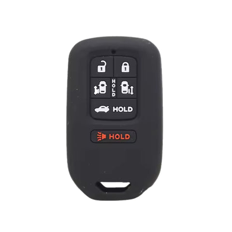 Funda protectora de silicón negro antiderrapante para llave Honda Odyssey puertas laterales 2014-2016, diseño de 2 botones con botón de cajuela, resistente a altas temperaturas