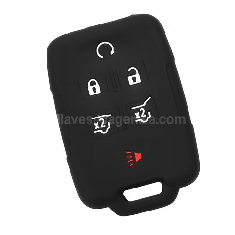 Funda silicón negro antiderrapante llave Chevrolet Silverado Suburban Tahoe GMC Sierra Yukon Cadillac Escalade 6 botones arrancador cajuela México