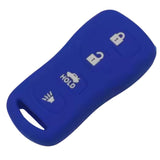 Funda protectora de silicón azul antideslizante para llave Nissan e Infiniti, compatible con Sentra, Armada, Xterra, Pathfinder, Frontier, Quest, Titan, Murano, Altima, Versa, 350Z, Maxima, FX35, EX35, QX56, G35, M45, I35 2001-2010, calidad de horno resistente a altas temperaturas