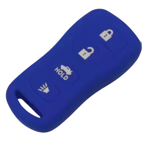 Funda protectora de silicón azul antideslizante para llave Nissan e Infiniti, compatible con Sentra, Armada, Xterra, Pathfinder, Frontier, Quest, Titan, Murano, Altima, Versa, 350Z, Maxima, FX35, EX35, QX56, G35, M45, I35 2001-2010, calidad de horno resistente a altas temperaturas