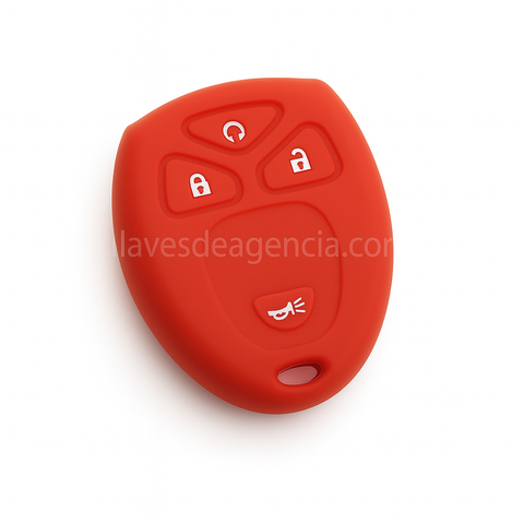 Funda protectora silicón rojo 4 botones arranque remoto Chevrolet Silverado Cheyenne Suburban Tahoe Avalanche GMC Acadia Buick Enclave resistente alta temperatura
