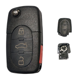 Carcasa abatible 3 botones para llave VW Jetta, Golf, Beetle, Passat y Audi 1999-2004, repuesto de calidad original
