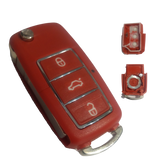 Carcasa abatible impermeable color rosa/naranja para llave Volkswagen Jetta, Golf, Polo y Vento 2002-2022, protección contra agua
