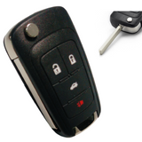 Carcasa llave abatible Chevrolet Camaro, Malibu, Sonic - 4 botones con cajuela y pánico, diseño compacto y resistente
