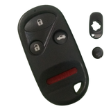 Carcasa de reemplazo para control remoto tipo llavero Honda CR-V, S2000, Accord, Jazz, Fit, Odyssey, diseño de 4 botones: abrir, cerrar, cajuela y pánico, tapa circular trasera externa para cambio de batería con moneda sin abrir control, sin llave integrada, cuelga como llavero