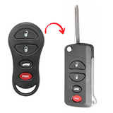 Carcasa llave abatible tipo navaja 4 botones base metal Chrysler Sebring Concorde Dodge Stratus Viper Neon Jeep Liberty une llave y control remoto en una pieza elegante discreta protege llave escondida flip

