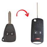 Carcasa llave navaja para Dodge Durango, Ram y Dakota - Repuesto de reemplazo compatible con control remoto - Carcasa de plástico resistente para llave plegable
